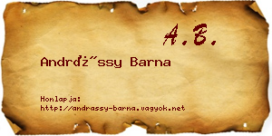 Andrássy Barna névjegykártya