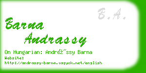 barna andrassy business card